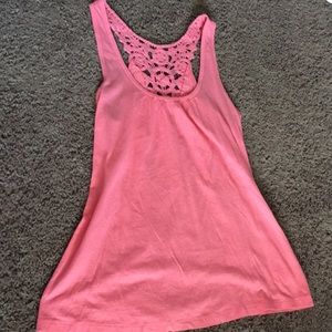 Coral crochet tank top